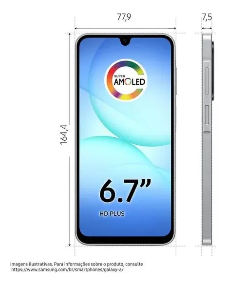 Samsung Galaxy A17 com 256 GB de armazenamento e 8 GB de RAM