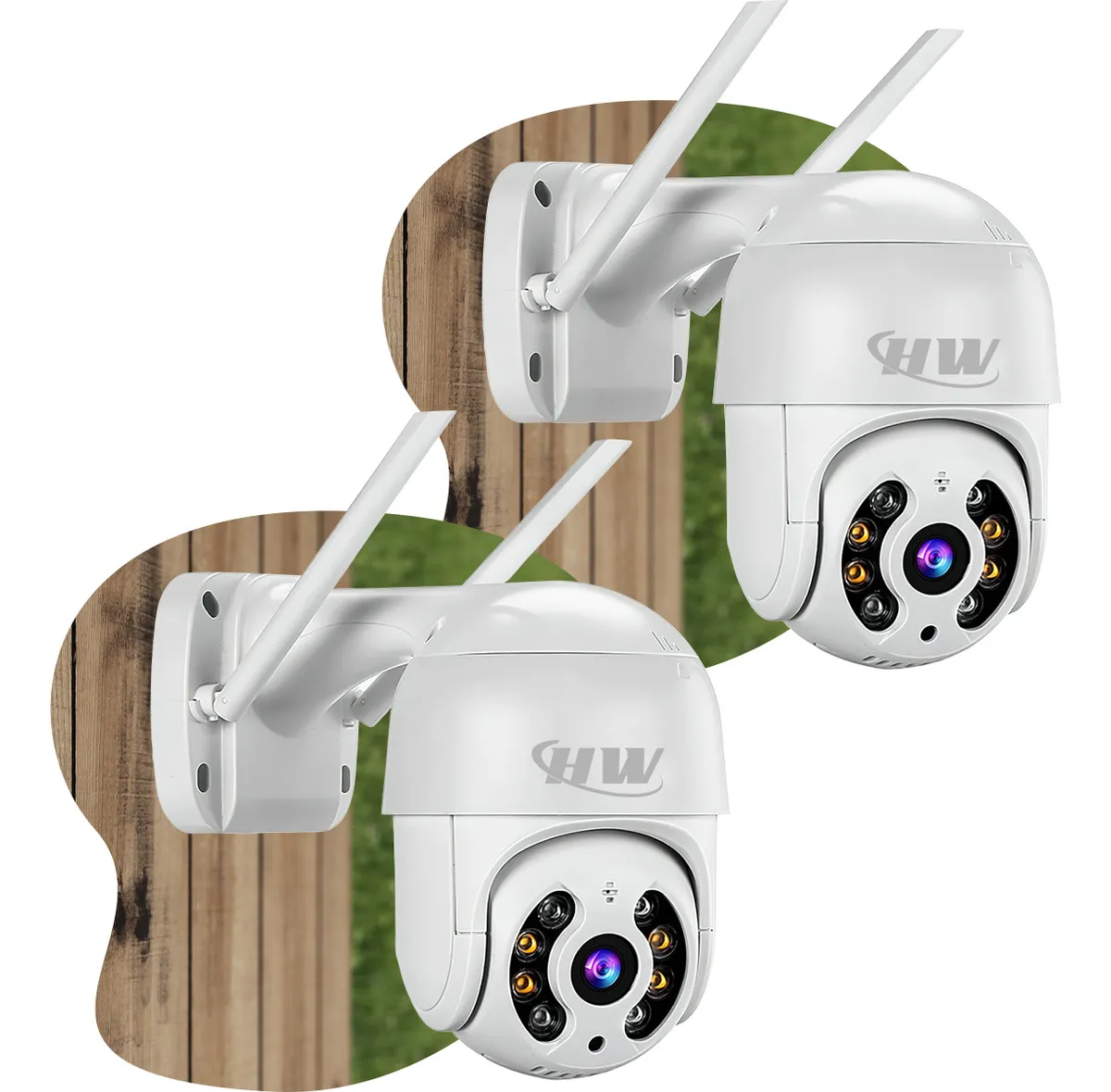 Kit com duas câmeras de segurança Wi-Fi HW iCSee