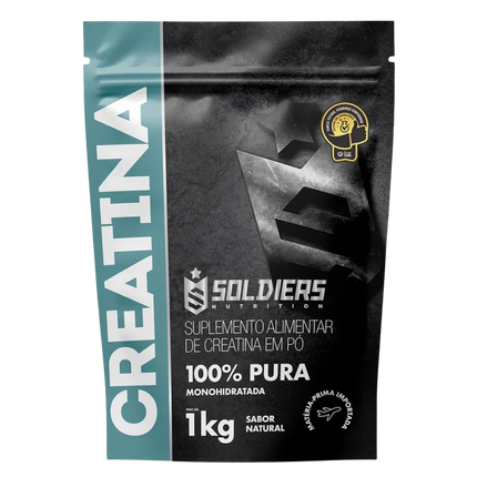 Embalagem original de 1 kg da creatina monohidratada Soldiers Nutrition