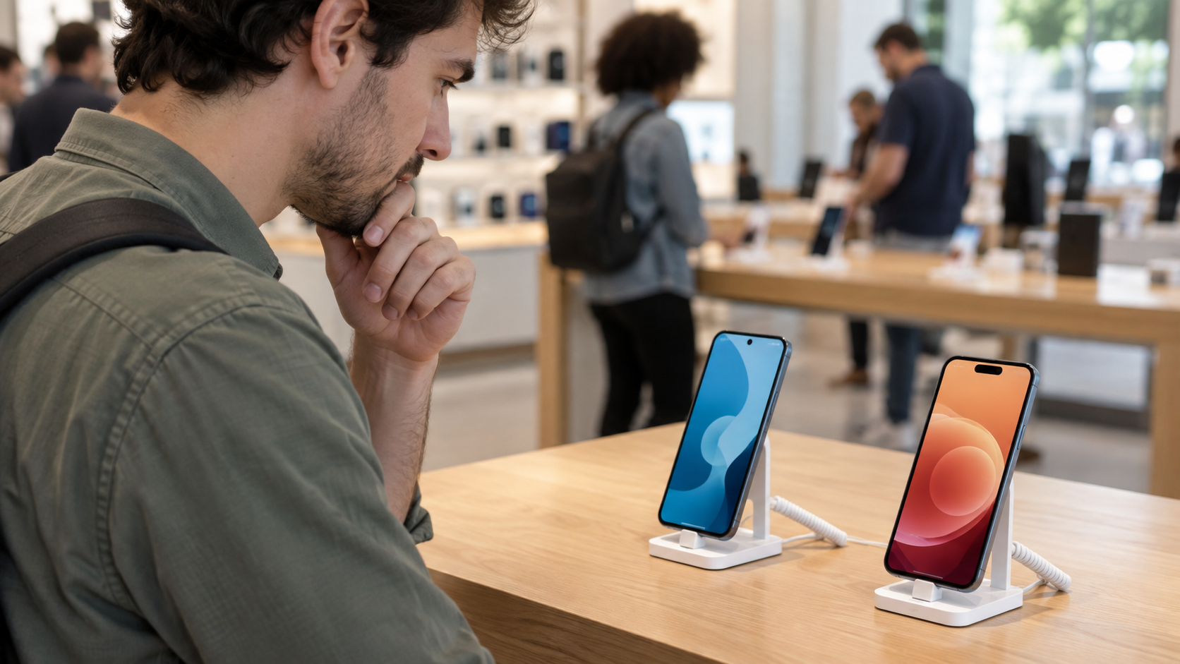 Consumidor compara smartphones antes de decidir se deve esperar pelo iPhone 18