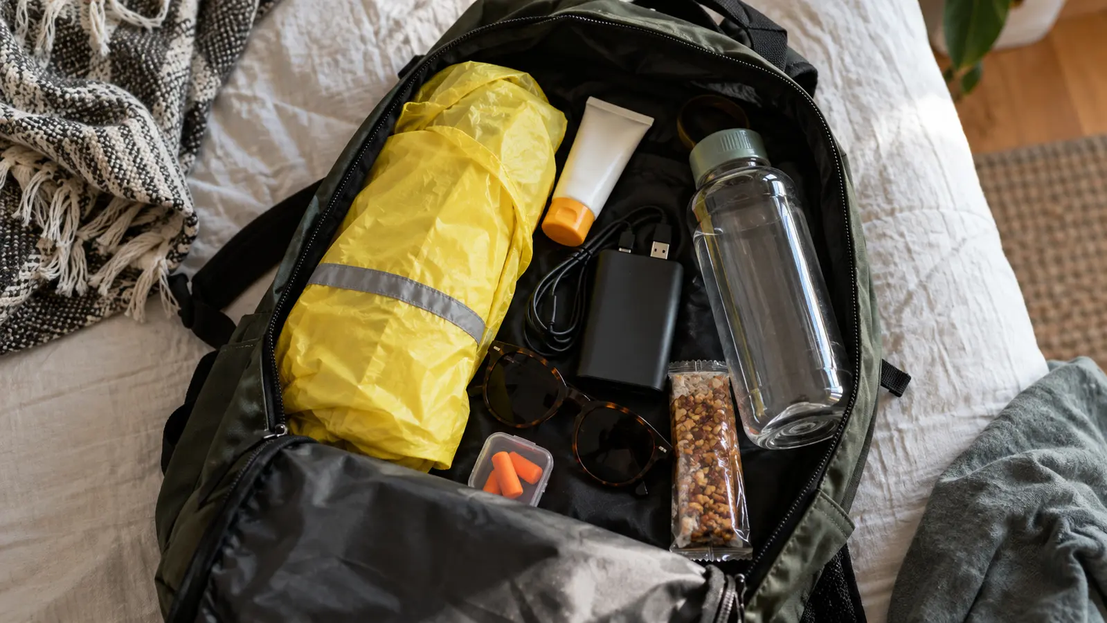 Mochila preparada com itens úteis para o Rock in Rio
